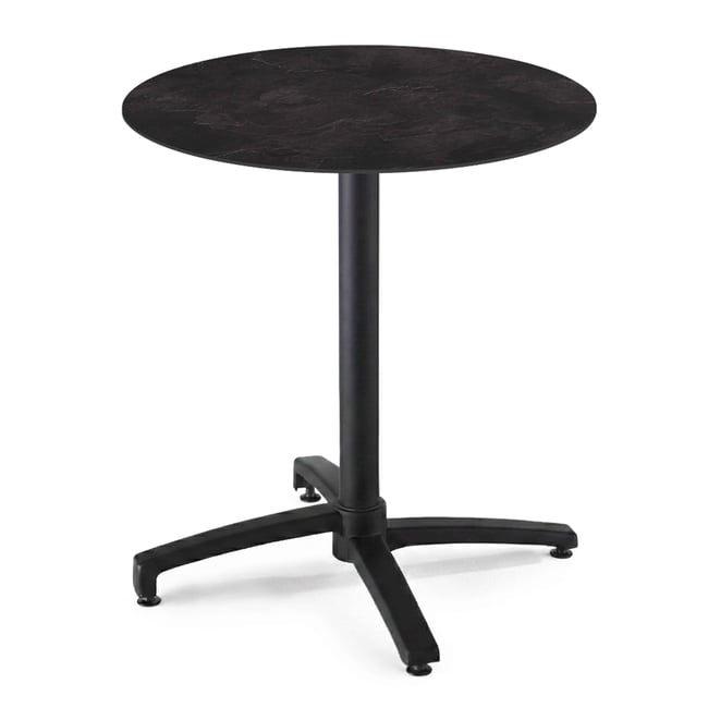 Table de jardin bistrot ronde inclinable en aluminium et HPL 4 personnes Ø70 cm, OPERA - OVIALA