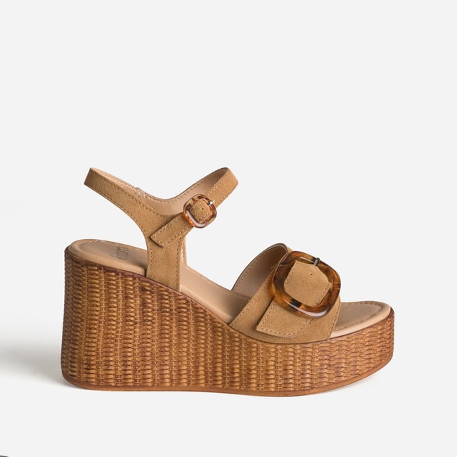 Sandale À Talon en cuir JOVANNA beige clair <span itemprop=