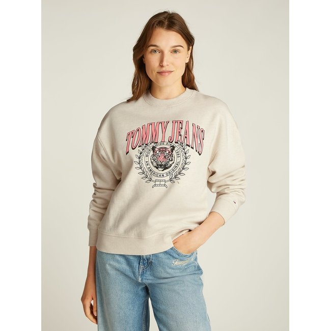 Sudadera con cuello redondo beige <span itemprop=