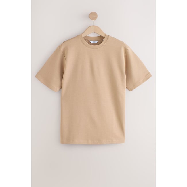 T-shirt habillé en tissu épais et doux grège <span itemprop=