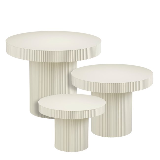 Table d'appoint Lux Blanc cassé Couleur blanc cassé <span itemprop=