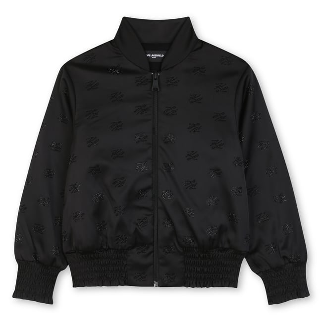 Cardigan en satin black <span itemprop=