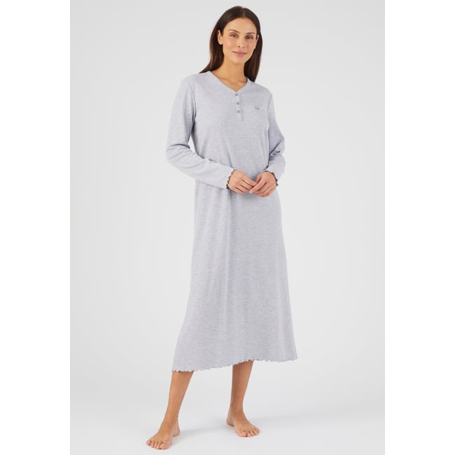 Chemise de nuit maille interlock côtelée douce et souple - DAMART