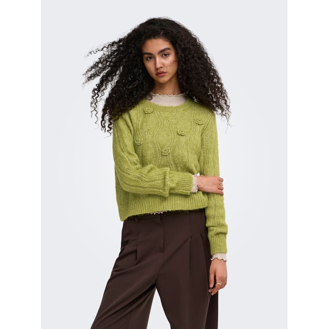 Pull En Maille verte - cardamom seed 1 <span itemprop=