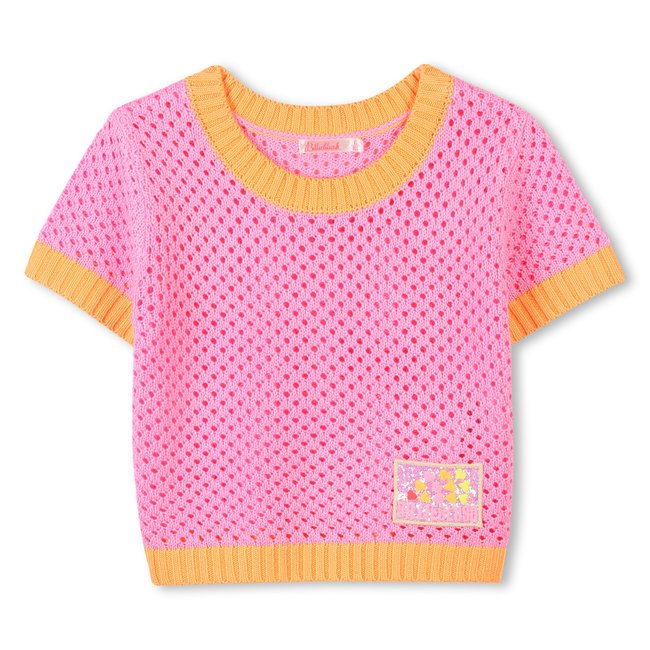 T-shirt en crochet bicolore malabar <span itemprop=