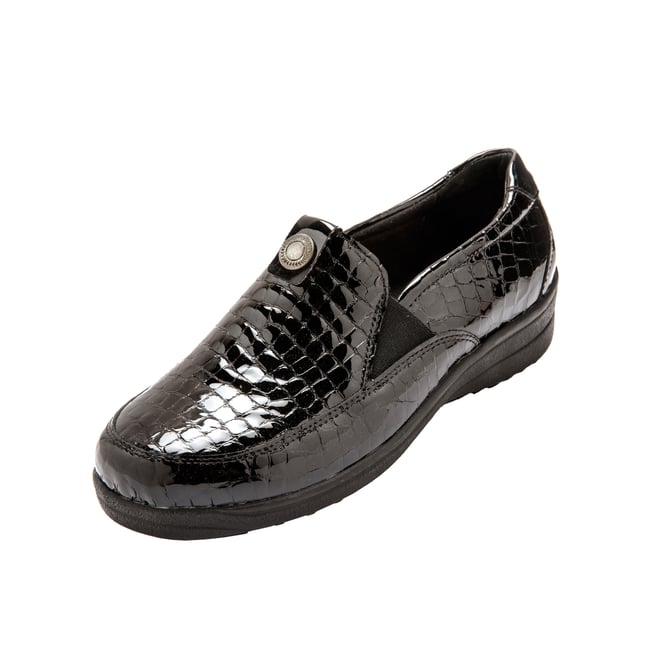 Sans-gêne (K-M) semelle amovible vernis noir <span itemprop=