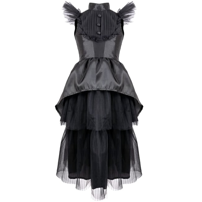 Déguisement enfant – Robe sorcière gothique noir <span itemprop=