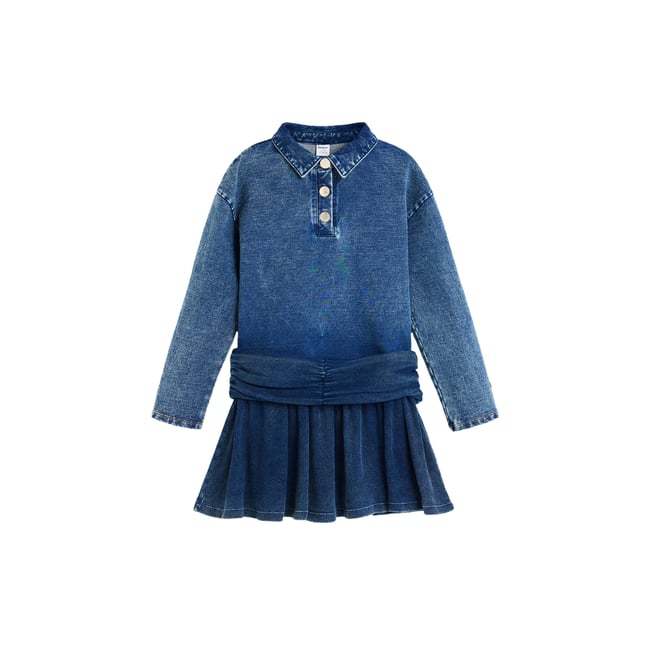 Robe polo en maille bleu <span itemprop=