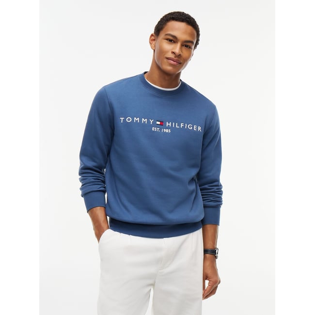 Felpa collo alto cerniera Tommy Logo blu oltremare TOMMY HILFIGER