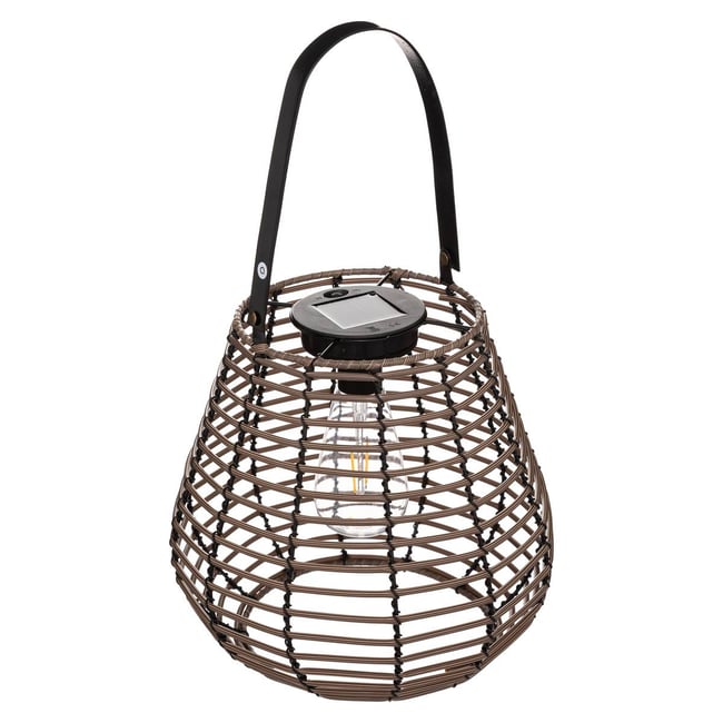 Lampe solaire d'extérieur VIKY Couleur marron tonka <span itemprop=