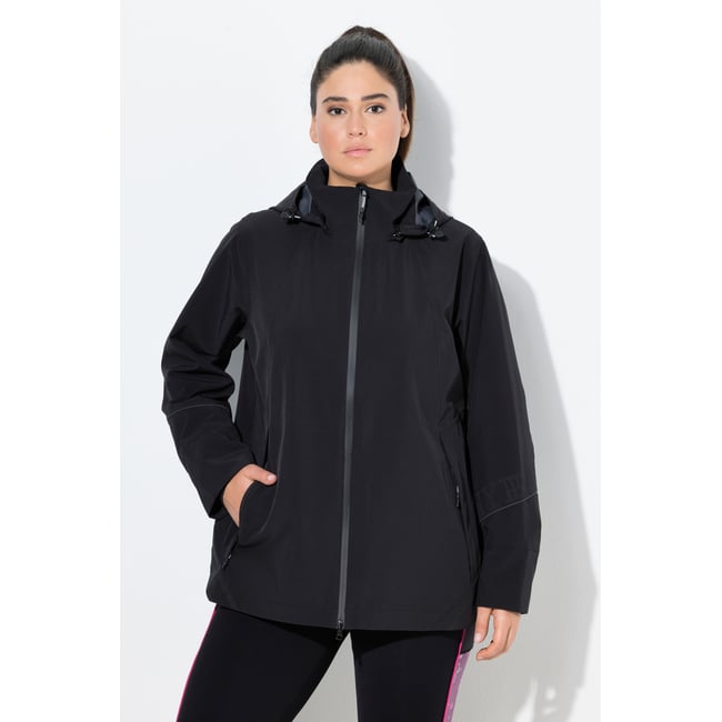 Veste à capuche ultra technique, imperméable noir <span itemprop=