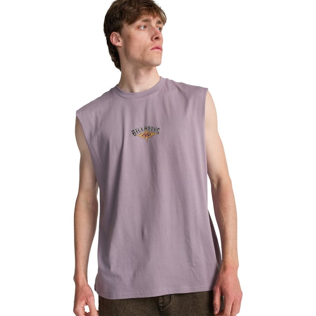 T-shirt sans manches BURN OUT violet purple ash <span itemprop=