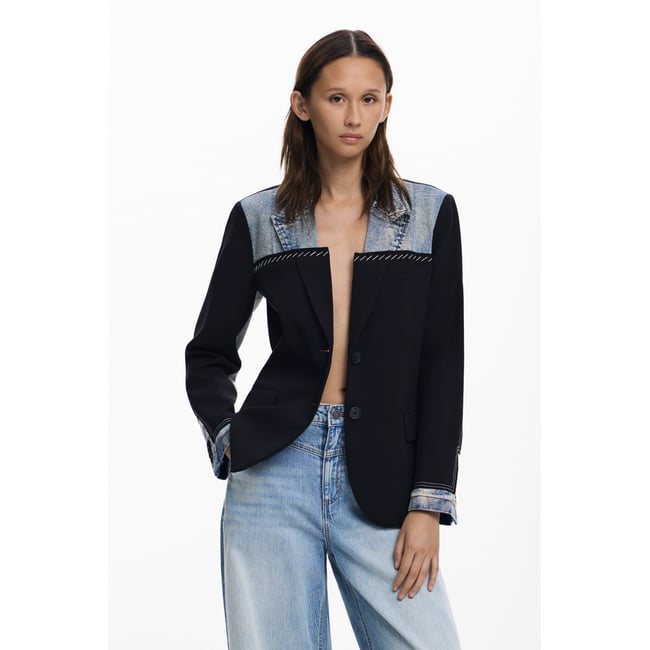 Blazer hybride bleu <span itemprop=