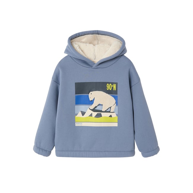 Sweat à capuche bleu moyen <span itemprop=