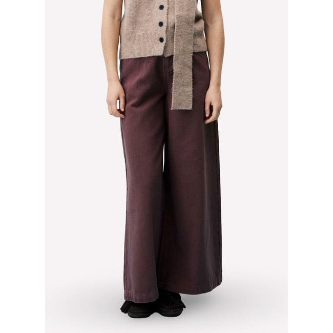 Jean en coton SAUGE aubergine <span itemprop=