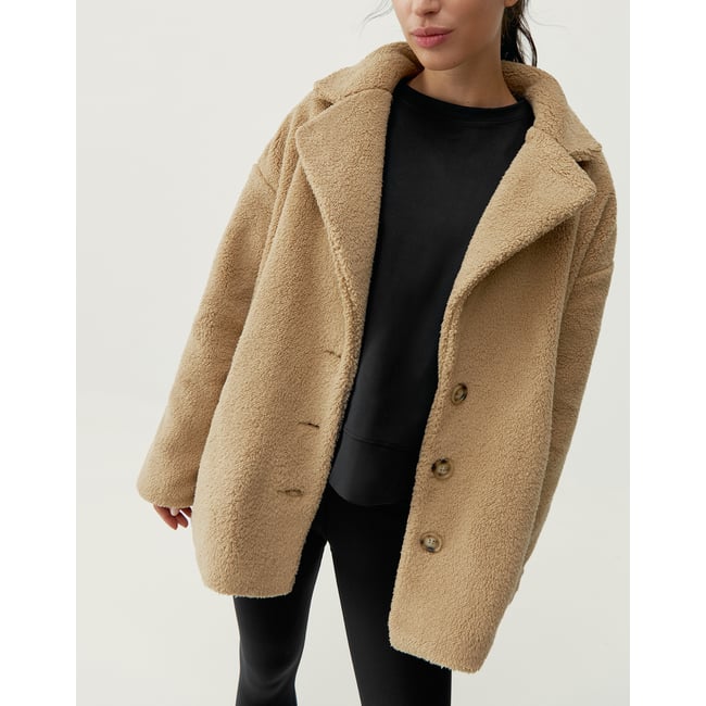 Veste de sport boutonné Performance Athleisure EDITH beige camel <span itemprop=