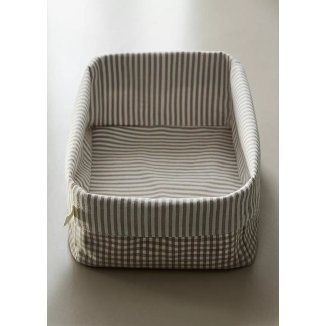 Corbeille à pain imprimé à carreaux vichy Couleur marron clair/pastel <span itemprop=