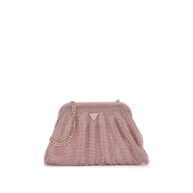 Pochette Zalina Maille Strass rose <span itemprop=