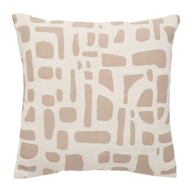 Coussin carré MARLIA beige lin <span itemprop=
