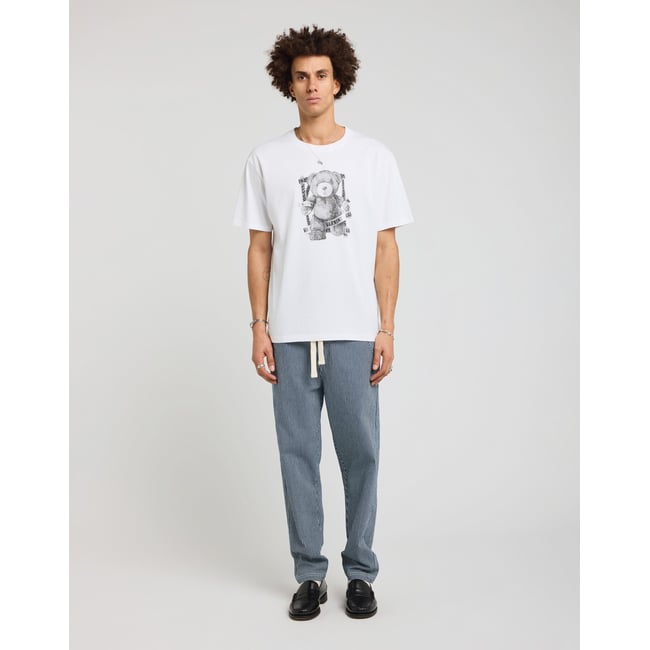 PANTALON LOOSE DKSTRIPE raye bleu <span itemprop=