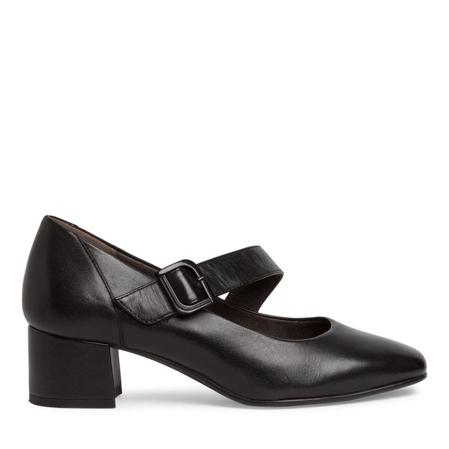Escarpin en cuir noir nappa <span itemprop=