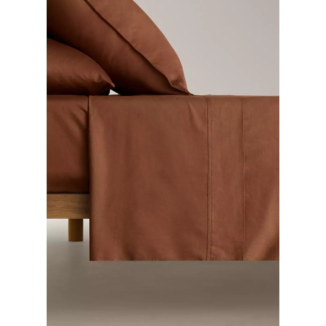 Drap plat en satin de coton lit 180/200 cm - MANGO HOME