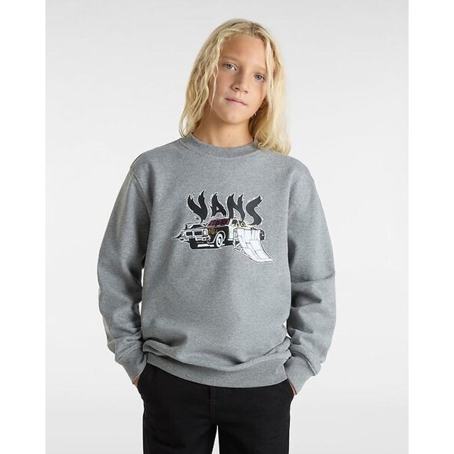 Sweat col rond à manches longues en molleton gris <span itemprop=