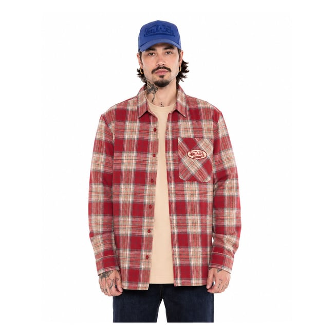 Chemise à carreaux DEBY rouge/rose foncé/beige/bleu foncé/ <span itemprop=