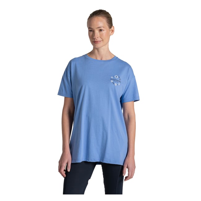 T-shirt manches courtes motif/style fleur de mer YAGO bleu imprimé <span itemprop=