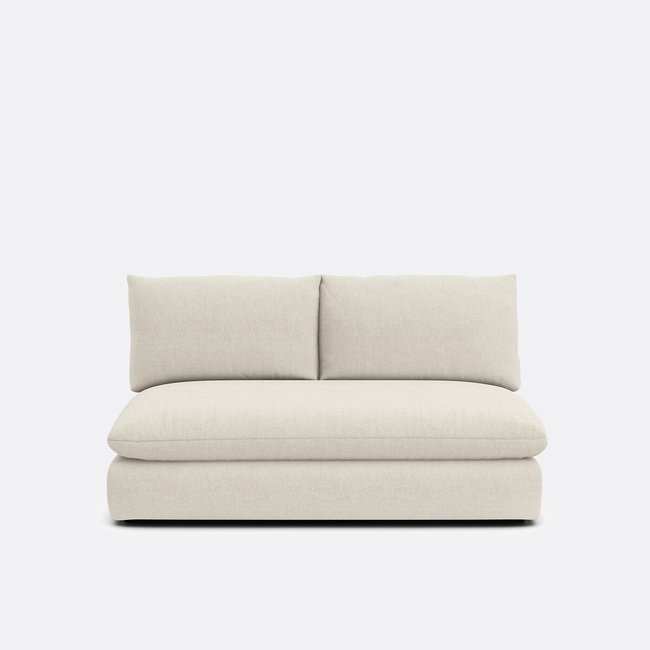 Banquette modulable 2 places, polyester, Malo Couleur ecru <span itemprop=