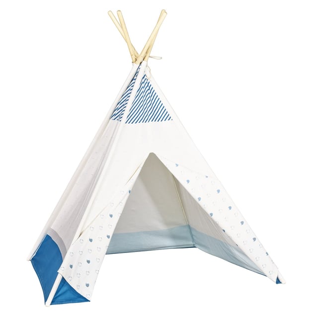 Tipi en toile en coton Couleur bleu <span itemprop=