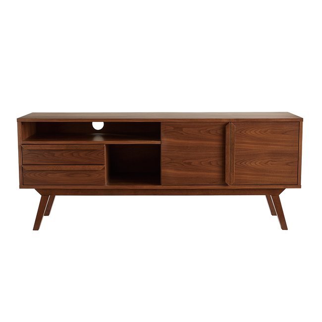 Meuble TV - Buffet vintage bois foncé noyer L160 cm VOLVER Couleur noyer <span itemprop=