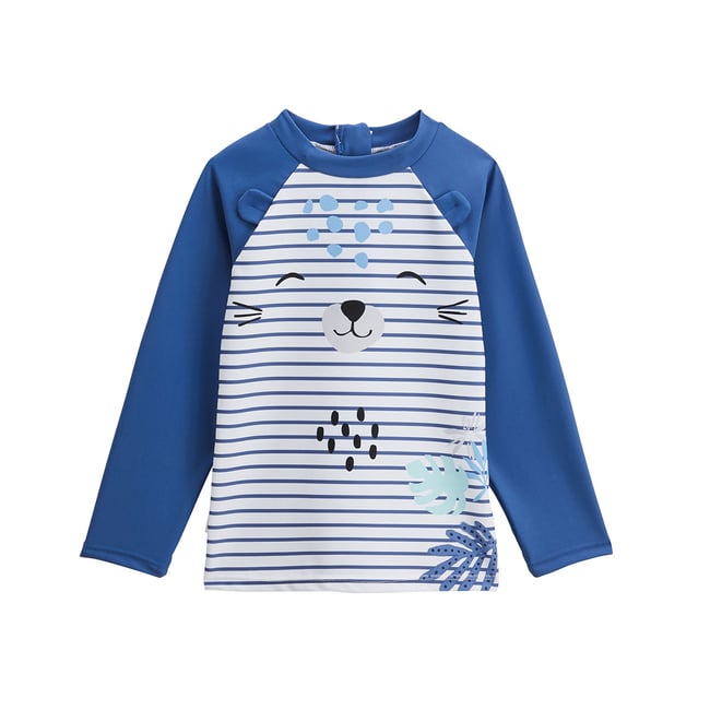 T-shirt de bain bébé protection UV Brasilia bleu <span itemprop=