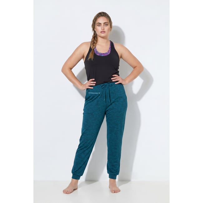Pantalon de jogging, poche zippée pétrole foncé <span itemprop=