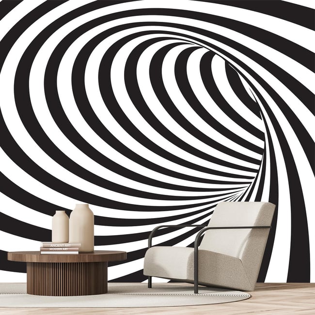 Papier peint illusion 3d Couleur intissé <span itemprop=