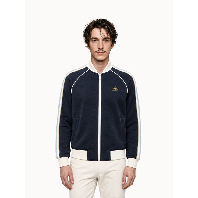 Veste zippée Le Coq Sportif x Maradona effet piqué LCS CUP blue <span itemprop=
