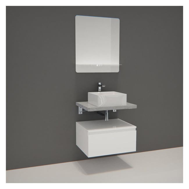 Meuble simple + vasque + miroir WILL Couleur v002229 <span itemprop=