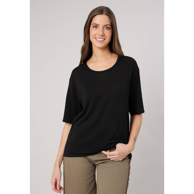 T-shirt femme en jersey ANGELINE black <span itemprop=