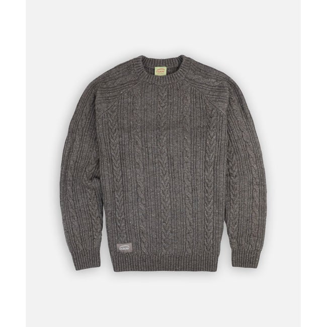 Pull laine torsades col rond CABLE - OXBOW