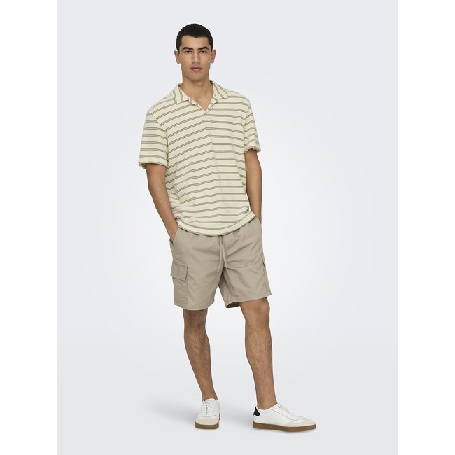 Polo in maglia a righe sabbia ONLY & SONS
