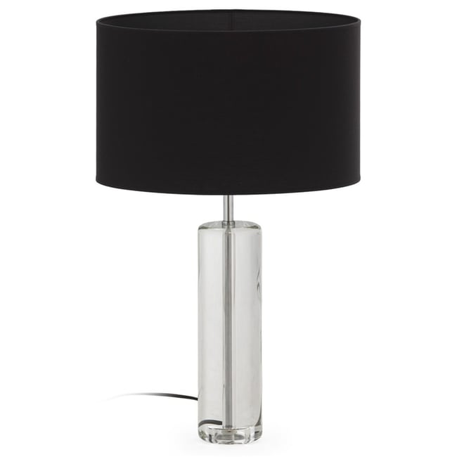 Lampe à poser en verre et métal Couleur chrome et noir <span itemprop=