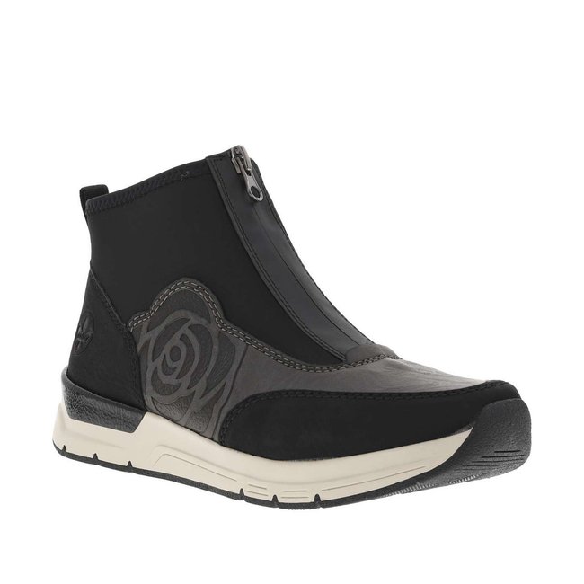 Boots talon compensé bas noires <span itemprop=