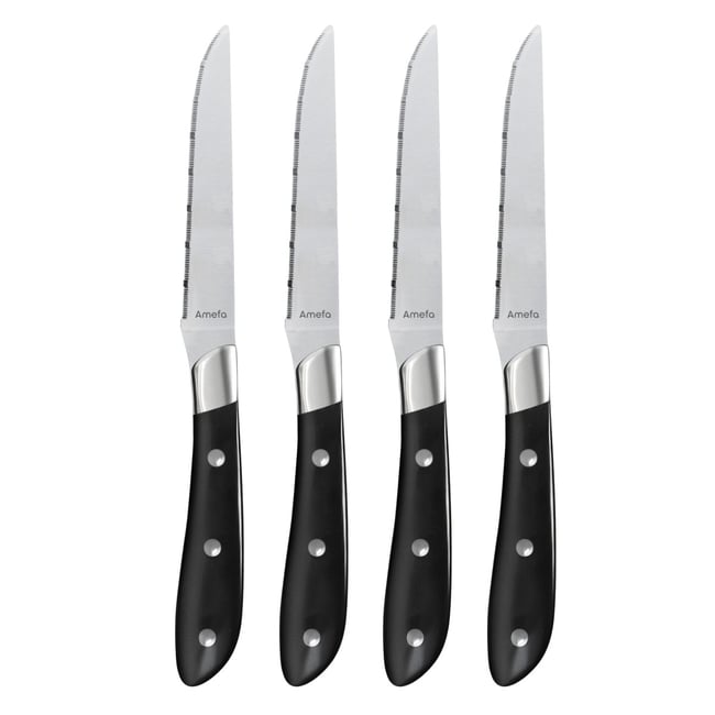 Coffret de 4 couteaux steak - ACHILLE Couleur noir <span itemprop=