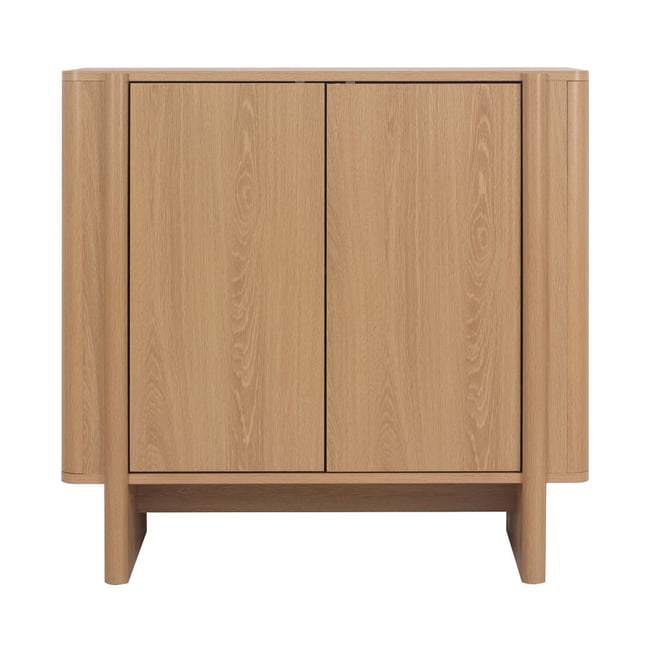 Buffet 2 portes en bois L 80 cm- OLI Couleur bois clair <span itemprop=