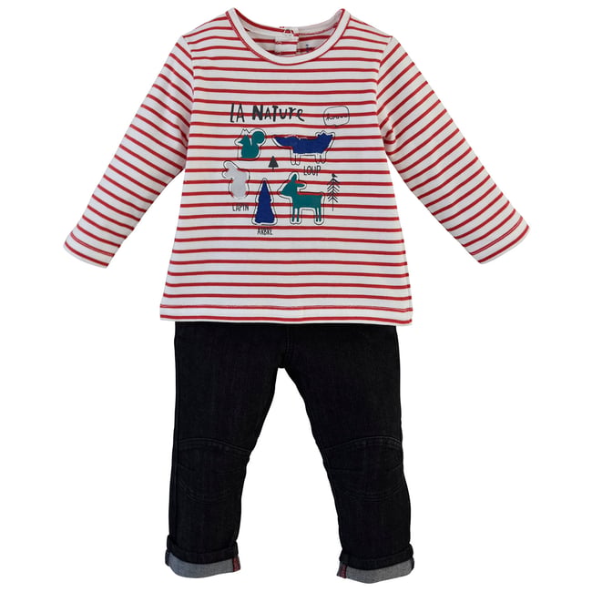 Ensemble jean et t shirt bartholome noir <span itemprop=