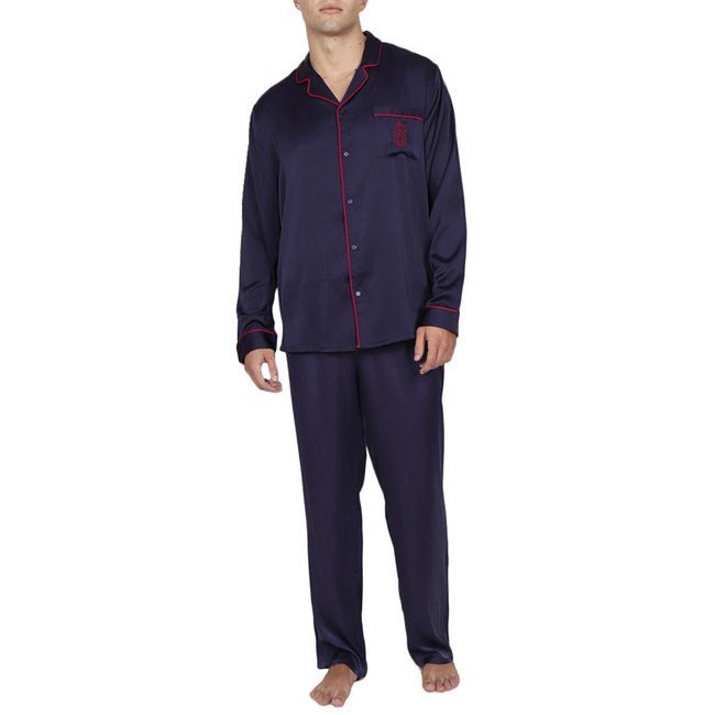 Pyjamapantalon chemise Classic bleu marine <span itemprop=