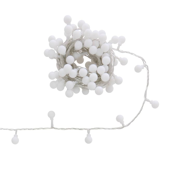 Guirlande lumineuse boules d'extérieur 7,5 m 100 LED rouge, vert et blanc chaud 13 fonctions sur secteur Couleur blanc froid <span itemprop=