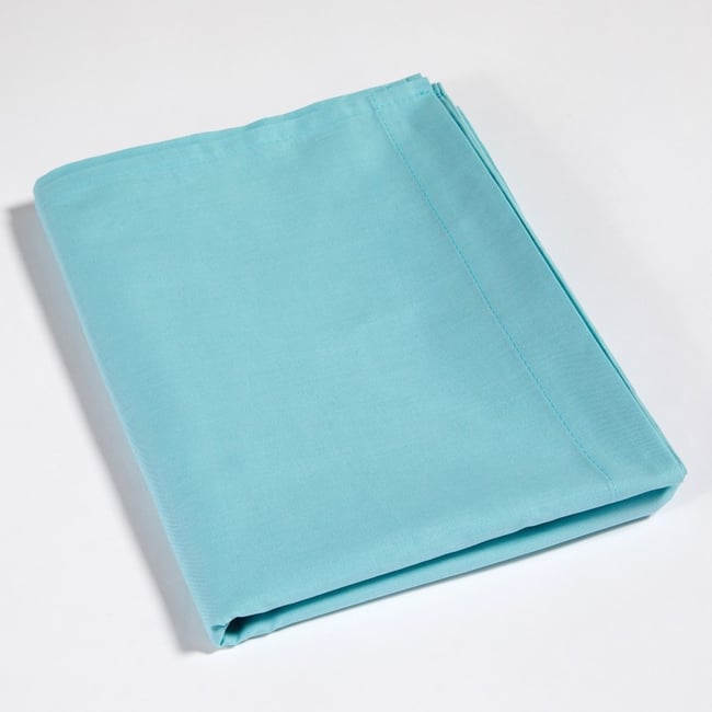 Drap Plat Bleu en Coton bleu <span itemprop=