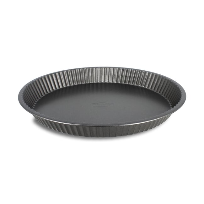 Moule à tarte en acier carbone 28cm, AMANDINE noir <span itemprop=
