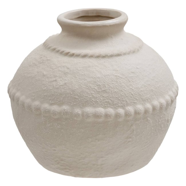 Vase en grès LEWIS Couleur blanc <span itemprop=